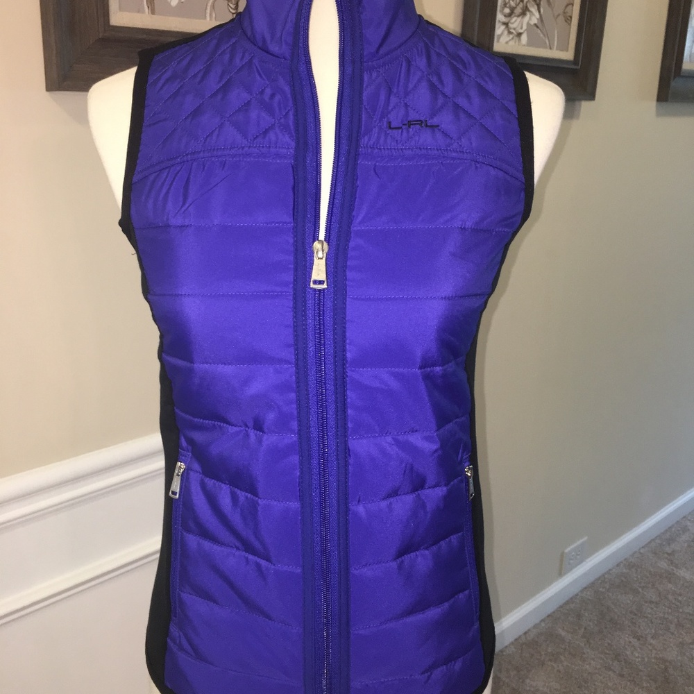 NWOT RALPH LAUREN ACTIVE PURPLE BLACK VEST XS